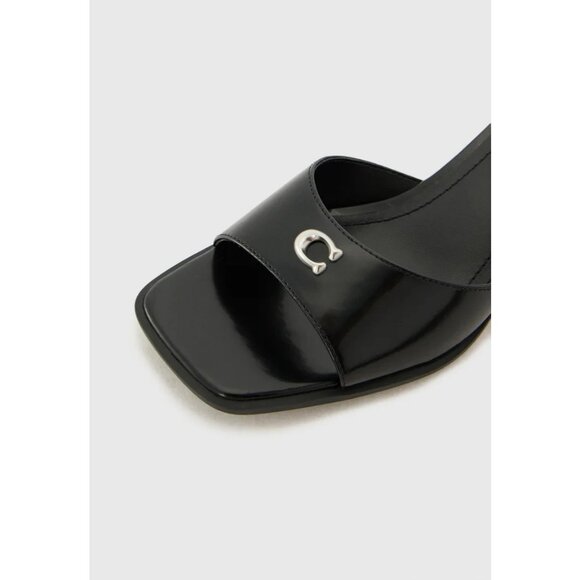Coach Sculpt C Sandals Women's Black Size 9.5 Designer Open Toe Formal - Picture 3 of 5
